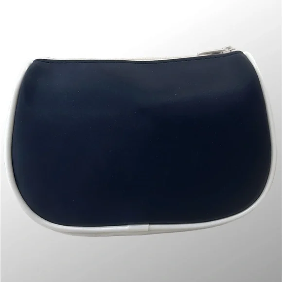 DIOR Navy and White Sateen Gold Medal Medallion Beauty Cosmetic Bag - Picture 9 of 11